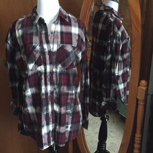 Tie-dye flannel blouse